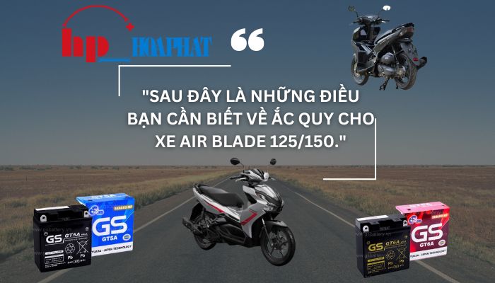 Bình ắc quy đối với xe airblade 