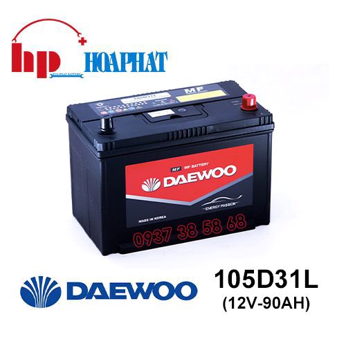 Bình Ắc Quy Daewoo 105D31L (12V-90Ah) Chính Hãng