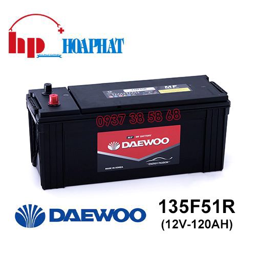 Bình Ắc Quy Daewoo 135F51R (12V-120Ah) Chính Hãng
