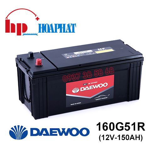 Bình Ắc Quy Daewoo 160G51R (12V-150Ah) Chính Hãng