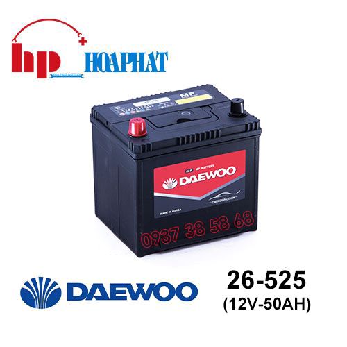 Bình  Ắc Quy Daewoo 26-525 (12V-50Ah) Chính Hãng