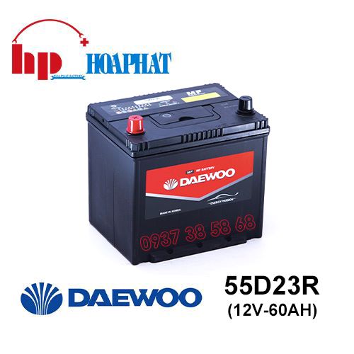 Bình Ắc Quy Daewoo 55D23R (12V-60Ah) Chính Hãng