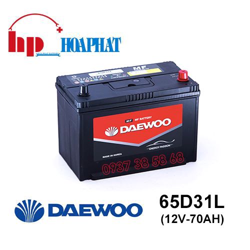 Bình Ắc Quy Daewoo 65D31L (12V-70Ah) Chính Hãng