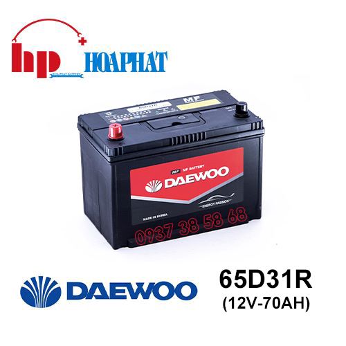 Bình Ắc Quy Daewoo 65D31R (12V-70Ah) Chính Hãng