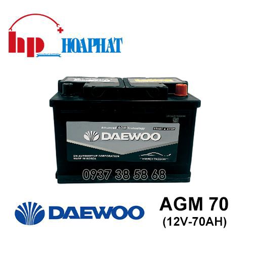 Bình Ắc Quy Daewoo AGM 70 LN3 (12V-70Ah) Chính Hãng