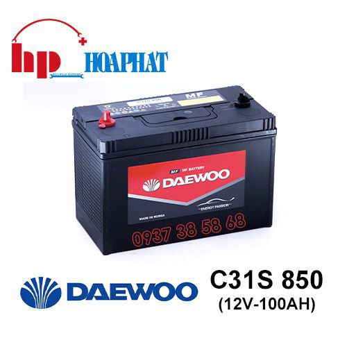 Bình Ắc Quy Daewoo C31S 850 (12V-100Ah) Chính Hãng