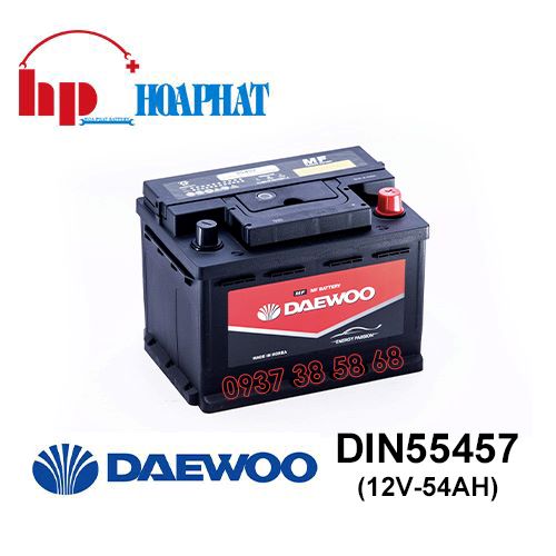 Bình Ắc Quy Daewoo DIN 55457 (12V-54Ah) Chính Hãng