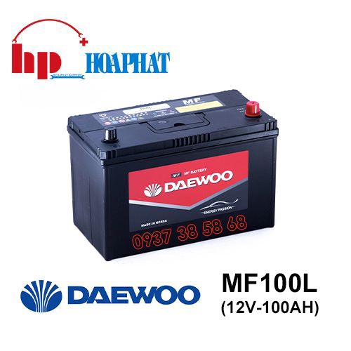 Bình Ắc Quy Daewoo MF100L (12V-100Ah) Chính Hãng