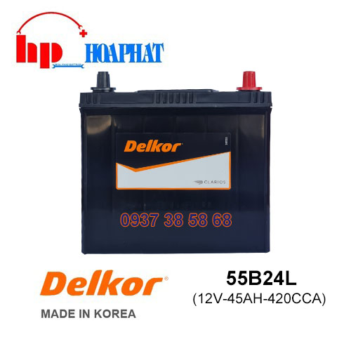 Ắc Quy Delkor 55B24L (12V-45Ah) Chính Hãng