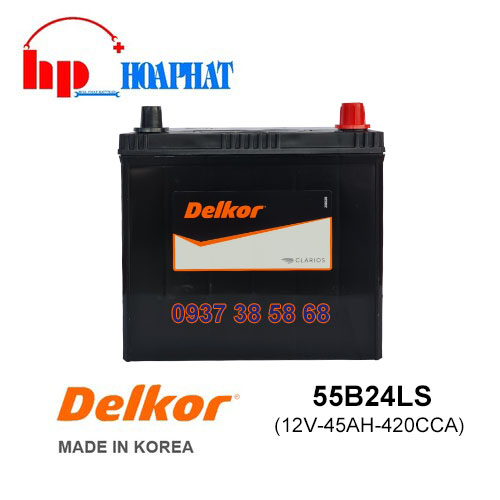 Ắc Quy Delkor 55B24LS (12V-45Ah) Chính Hãng