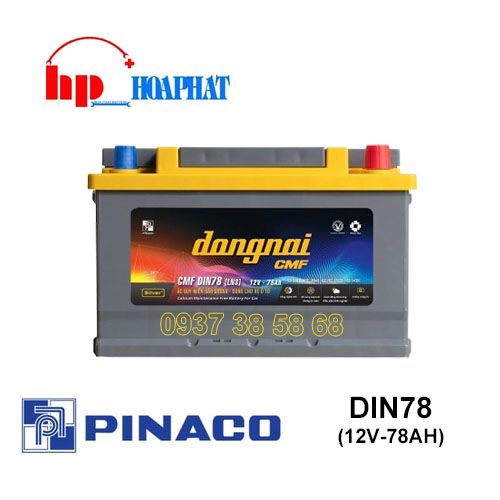Bình Ắc Quy Đồng Nai CMF DIN78 LN3 (12V-78Ah) Chính Hãng