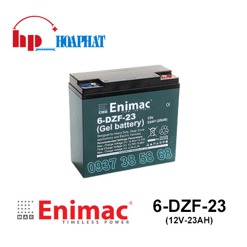 Bình Ắc Quy Enimac 6-DZF-23 (12V-23Ah) Chính Hãng
