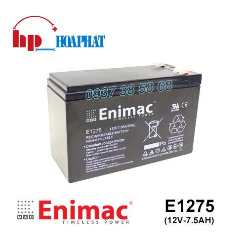 Bình Ắc Quy Enimac E1275 (12V-7.5Ah) Chính Hãng