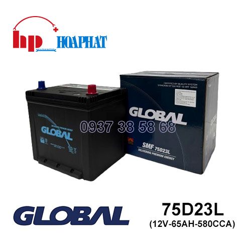 Bình Ắc Quy Global 75D23L (12V-65Ah) Chính Hãng