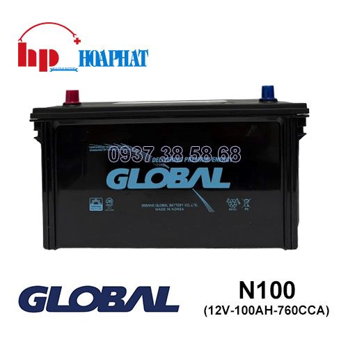 Bình Ắc Quy Global N100 (12V-100Ah) Chính Hãng