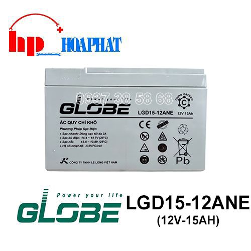 Ắc Quy Gel Globe LGD15-12ANE (12V-15Ah)
