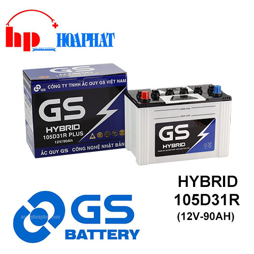 Bình Ắc Quy GS HYBRID 105D31R (12V-90Ah) Chính Hãng