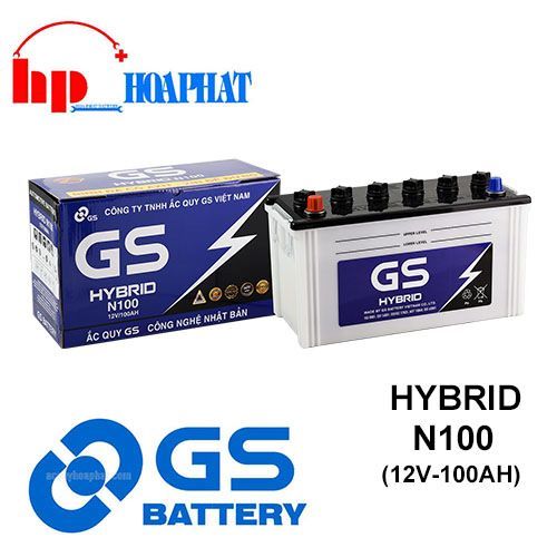 Bình Ắc Quy GS HYBRID N100 (12V-100Ah) Chính Hãng