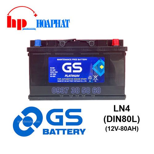 Bình Ắc Quy GS MF LN4/DIN80L (12V-80AH) Chính Hãng
