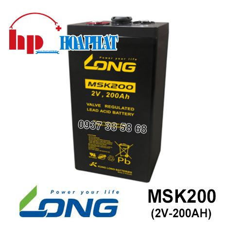 Ắc Quy Long MSK200 (2V-200Ah) Chính Hãng