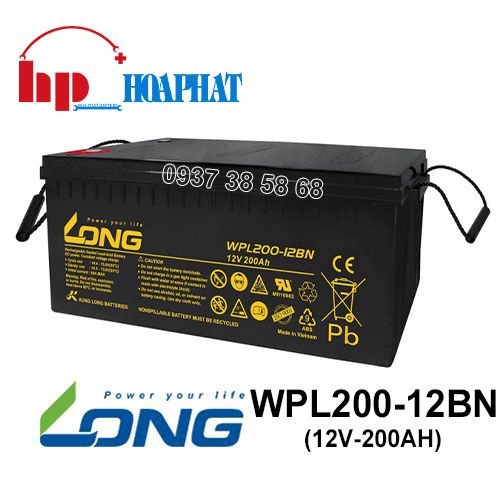 Ắc Quy Long WPL200-12BN (12V-200Ah) Chính Hãng