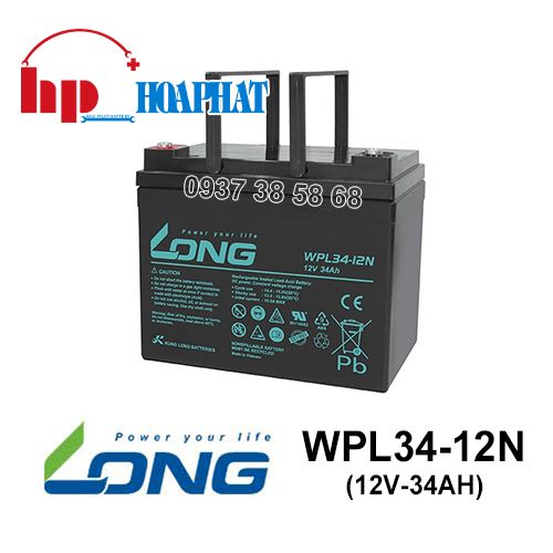 Ắc Quy Long WPL34-12N (12V-34Ah)