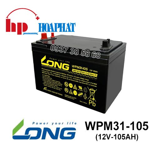 Ắc Quy Long WPM31-105 (12V-105Ah) Chính Hãng