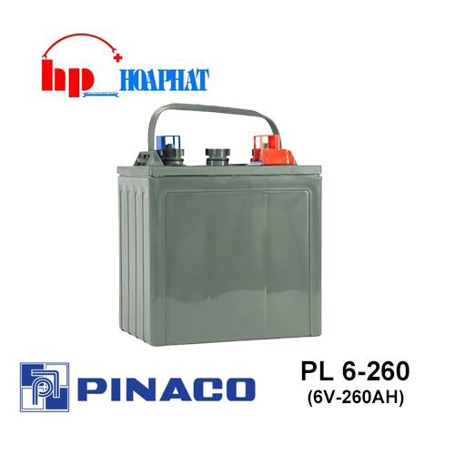 Bình Ắc Quy Xe Điện PINACO PL 6-260 (6V-260Ah) Chính Hãng