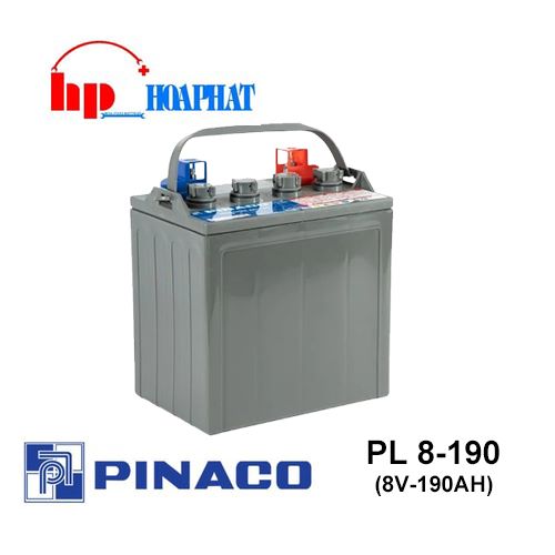 Bình Ắc Quy Xe Điện PINACO PL 8-190 (8V-190Ah) Chính Hãng