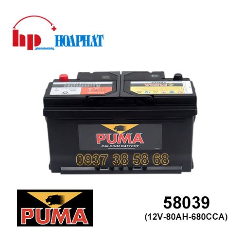 Bình Ắc Quy Puma DIN 58039 (12V-80Ah) Chính Hãng