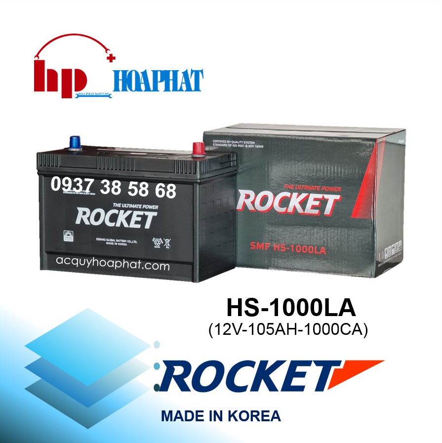 BÌNH ẮC QUY ROCKET  HS-1000LA (12V-105AH)