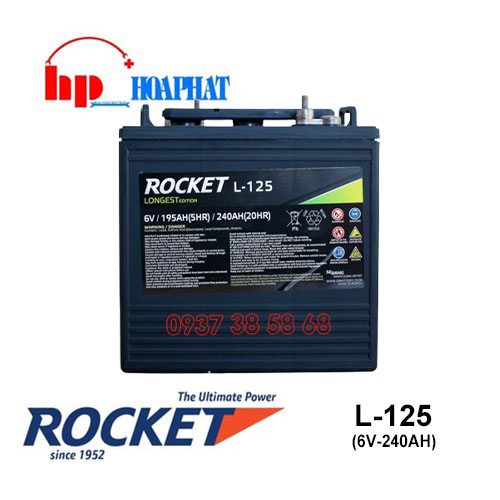 Bình Ắc Quy Rocket L-125 (6V-240Ah) Chính Hãng