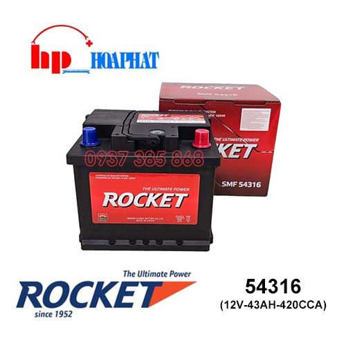 Bình Ắc Quy Rocket SMF 54316 (12V-43Ah) Chính Hãng