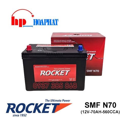 Bình Ắc Quy Rocket SMF N70 (12V-70Ah) Chính Hãng