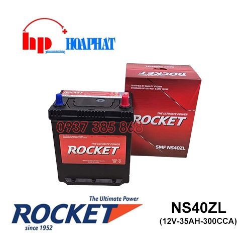 Bình Ắc Quy Rocket SMF NS40ZL (12V-35Ah) Chính Hãng
