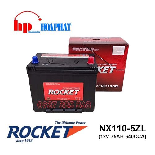 Bình Ắc Quy Rocket SMF NX110-5ZL (12V-75Ah) Chính Hãng