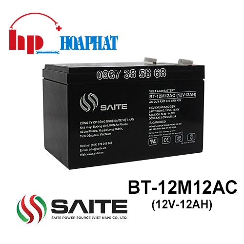 Ắc Quy Saite BT-12M12AC (12V-12Ah) Chính Hãng