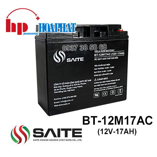 Ắc Quy Saite BT-12M17AC (12V-17Ah) Chính Hãng