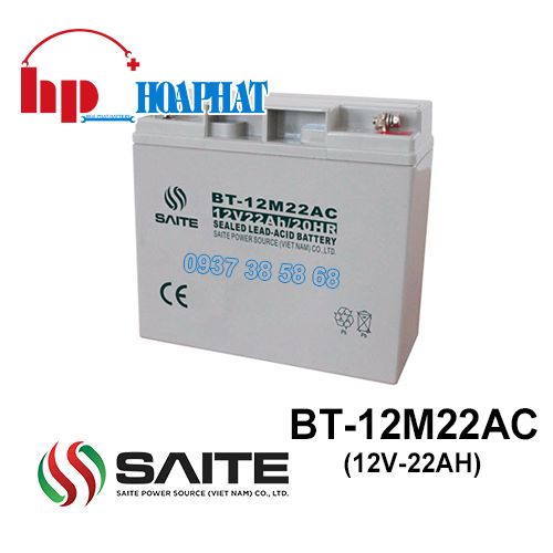 Ắc Quy Saite BT-12M22AC (12V-22Ah) Chính Hãng