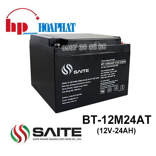 Ắc Quy Saite BT-12M24AT (12V-24Ah) Chính Hãng