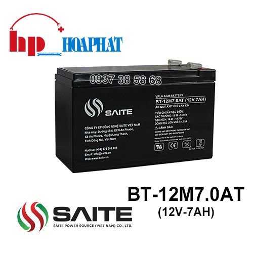 Ắc Quy Saite BT-12M7.0AT (12V-7Ah) Chính Hãng