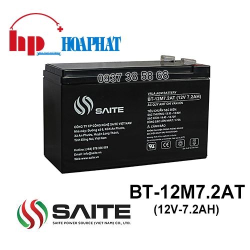 Ắc Quy Saite BT-12M7.2AT (12V-7.2Ah) Chính Hãng