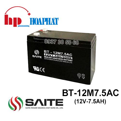 Ắc Quy Saite BT-12M7.5AC (12V-7.5Ah) Chính Hãng