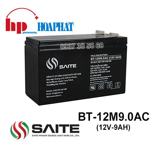 Ắc Quy Saite BT-12M9.0AC (12V-9Ah) Chính Hãng