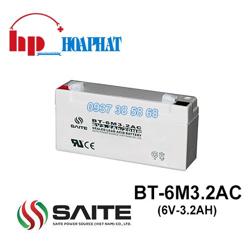 Ắc Quy Saite BT-6M3.2AC (6V-3.2Ah) Chính Hãng