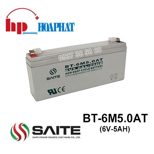 Ắc Quy Saite BT-6M5.0AT (6V-5.0Ah) Chính Hãng