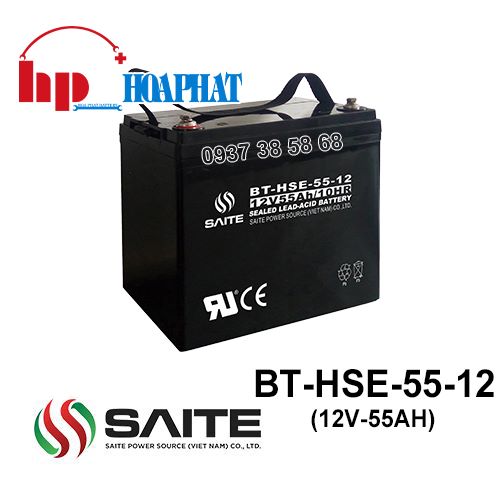 Ắc Quy Saite BT-HSE-55-12 (12V-55Ah) Chính Hãng