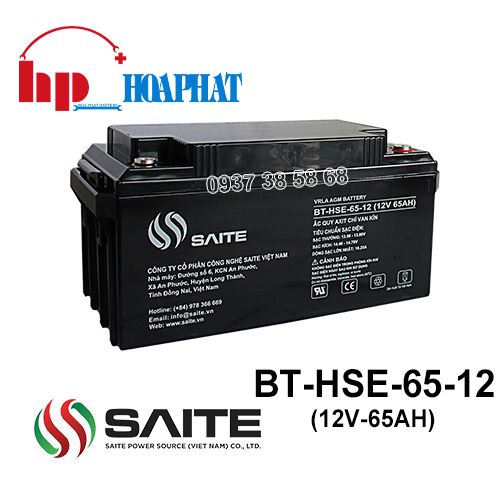Ắc Quy Saite BT-HSE-65-12 (12V-65Ah) Chính Hãng
