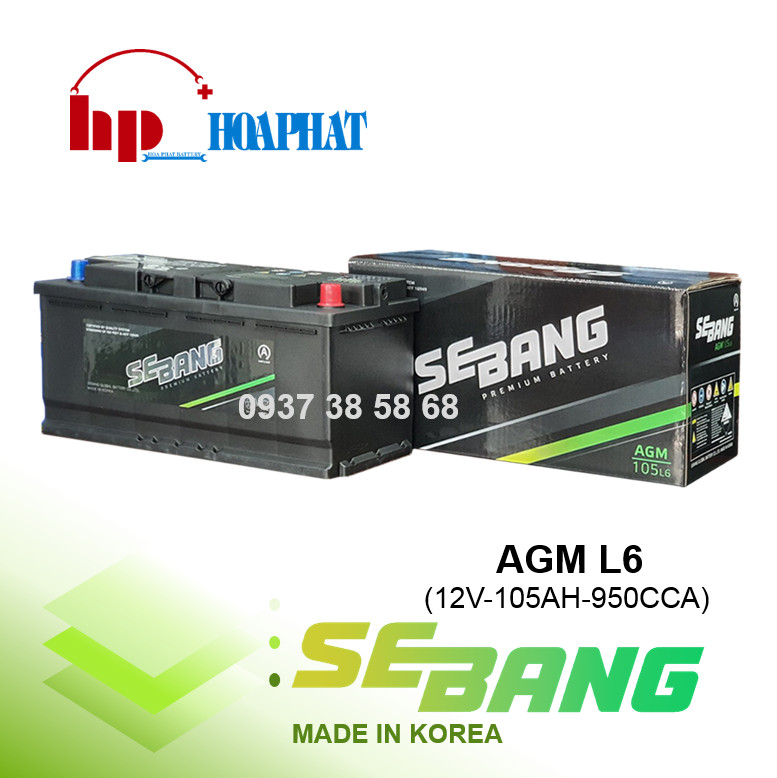  ẮC QUY SEBANG AGM LN6 (12V-105AH)