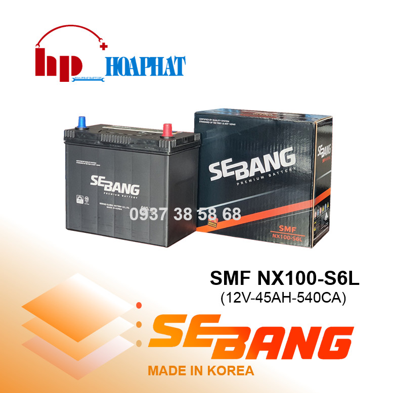 ẮC QUY SEBANG SMF NX100-S6L (12V-45AH)